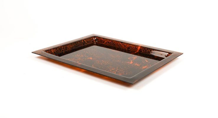 Serving Tray in Effect Tortoiseshell Acrylic Glass in the style of Christian Dior, Italy, 1970s-LYQ-1741996