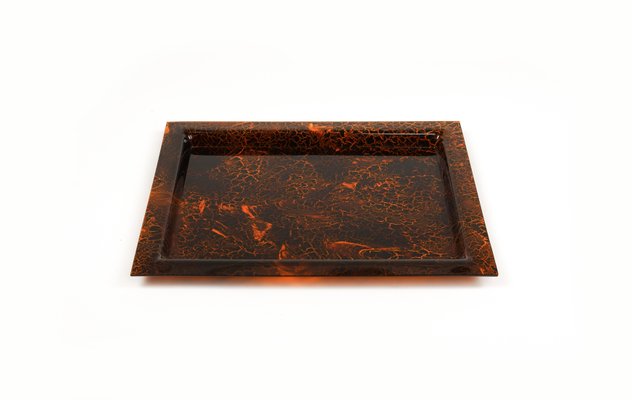 Serving Tray in Effect Tortoiseshell Acrylic Glass in the style of Christian Dior, Italy, 1970s-LYQ-1741996