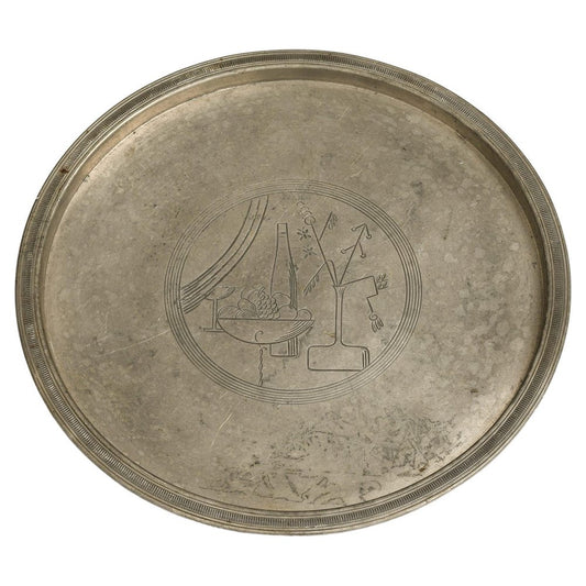 Serving Tray in Pewter attributed to Sylvia Stave, 1934