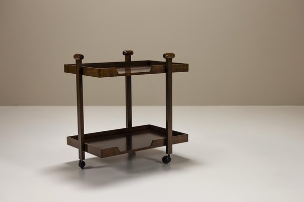 Serving Trolley Model CR20 in Mahogany by Franco Albini & Franca Helg for Poggi, Italy, 1958-UQV-1779616