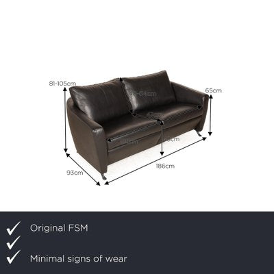 Sesame Leather 2-Seater Sofa from FSM-RQW-2040632