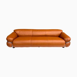 Sesann Leather Sofa by Gianfranco Frattini for Cassina, 1972-KKZ-2036636