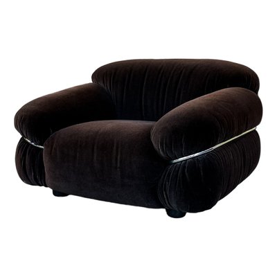 Sesann Lounge Set in Alpaca Velvet by Gianfranco Frattini for Cassina, 1972, Set of 4-RPH-1246045