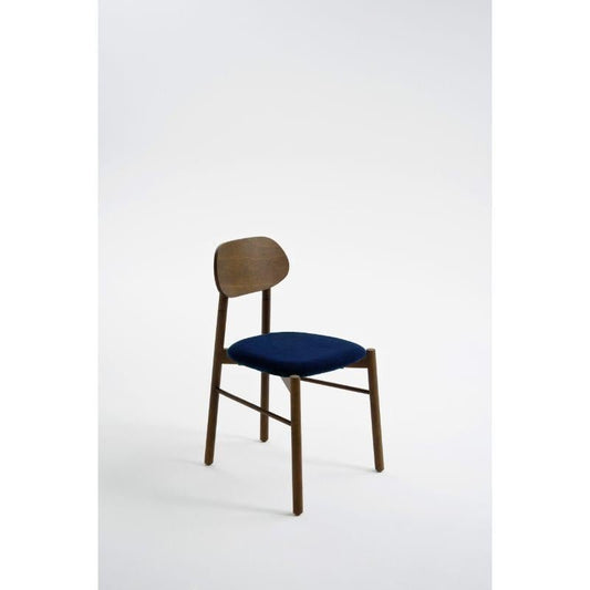 Set of 2, Bokken Upholstered Chairs Caneletto Blue by Colé Italia, Set of 2