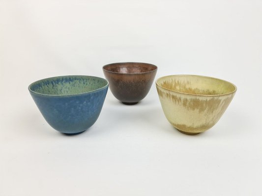 Set of 3 Mid-Century Bowls Rörstrand Gunnar Nylund, Sweden, 1950s-UYK-806991