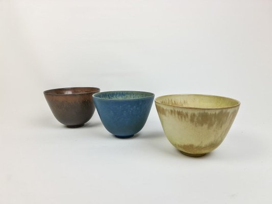 Set of 3 Mid-Century Bowls Rörstrand Gunnar Nylund, Sweden, 1950s-UYK-806991