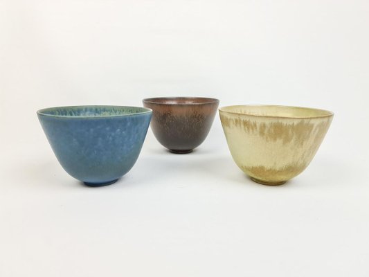 Set of 3 Mid-Century Bowls Rörstrand Gunnar Nylund, Sweden, 1950s-UYK-806991