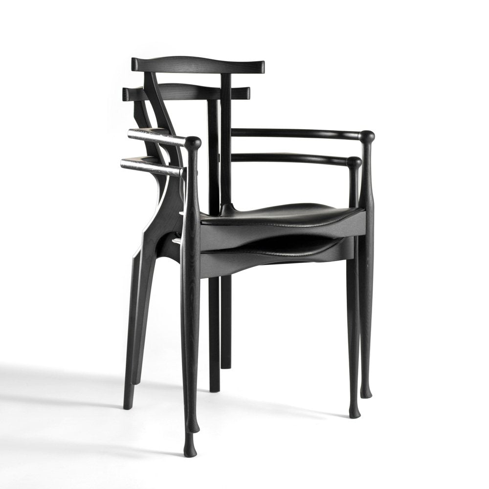 Set of 8 Black Gaulino Chairs Chair by Oscar Tusquets