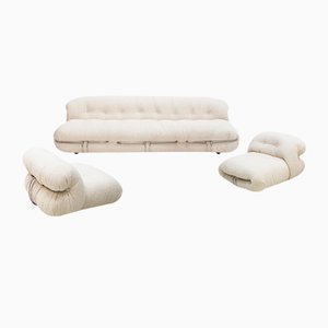 Set Sofa and Armchair Soriana by Tobia Scarpa, Set of 3-YUI-2040508