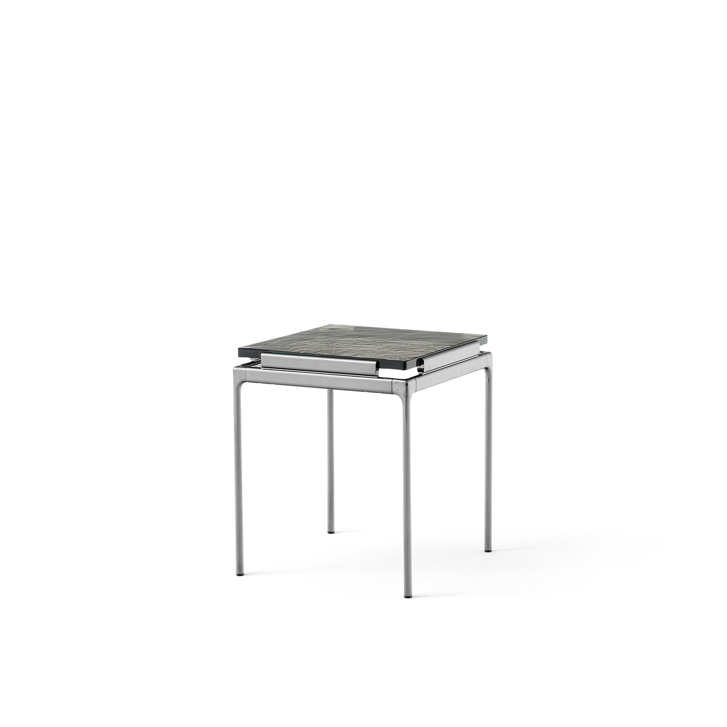 Set LN11 Side Table by &tradition #Smoked Glass/Dark Chrome