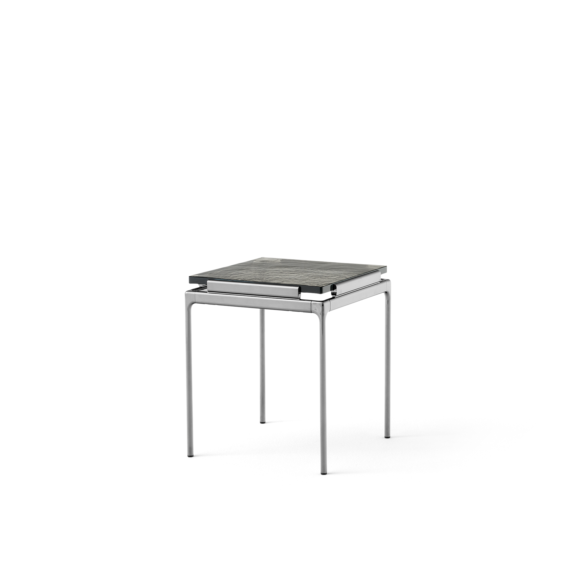 Set LN11 Side Table by &tradition #Smoked Glass/Dark Chrome