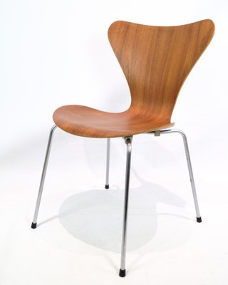 Seven Chairs in Teak Wood attributed to Arne Jacobsen and Fritz Hansen, 1960s, Set of 4-UY-1816950