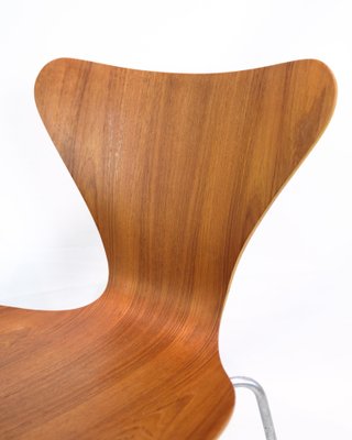 Seven Chairs in Teak Wood attributed to Arne Jacobsen and Fritz Hansen, 1960s, Set of 4-UY-1816950