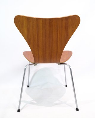 Seven Chairs in Teak Wood attributed to Arne Jacobsen and Fritz Hansen, 1960s, Set of 4-UY-1816950