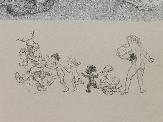 Seven Deadly Sins Erotic Nude Lithograph by Adolphe Willette, 1917-ARU-751440