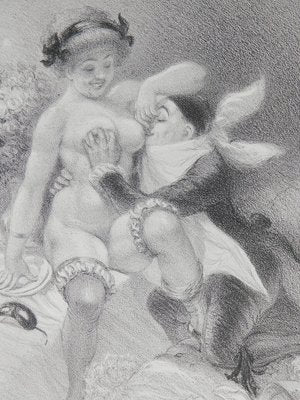 Seven Deadly Sins Erotic Nude Lithograph by Adolphe Willette, 1917-ARU-767438