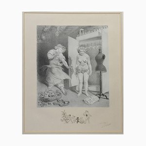 Seven Deadly Sins Erotic Nude Lithograph by Adolphe Willette, 1917-ARU-751440