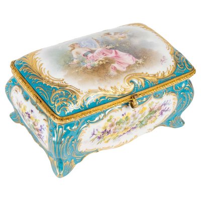 Sèvres Porcelain Box with Gilt Brass Mounting, 19th Century-WFS-2035199