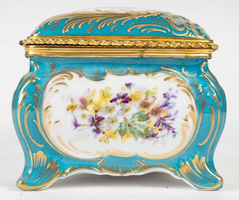 Sèvres Porcelain Box with Gilt Brass Mounting, 19th Century-WFS-2035199