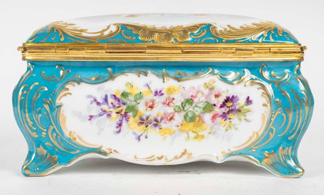 Sèvres Porcelain Box with Gilt Brass Mounting, 19th Century-WFS-2035199