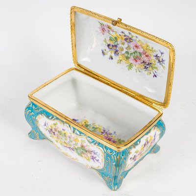 Sèvres Porcelain Box with Gilt Brass Mounting, 19th Century-WFS-2035199