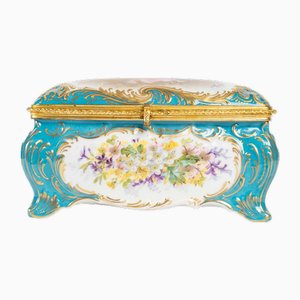 Sèvres Porcelain Box with Gilt Brass Mounting, 19th Century-WFS-2035199