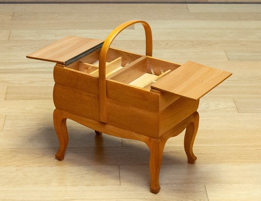 Sewing Box / Basket in Elm, Sweden, 1950s-JE-1702057