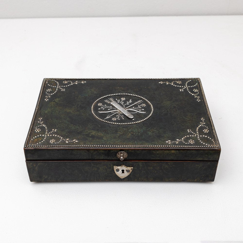 Sewing Box with Steel-Cut Decoration, 19th Century-VEI-1748807