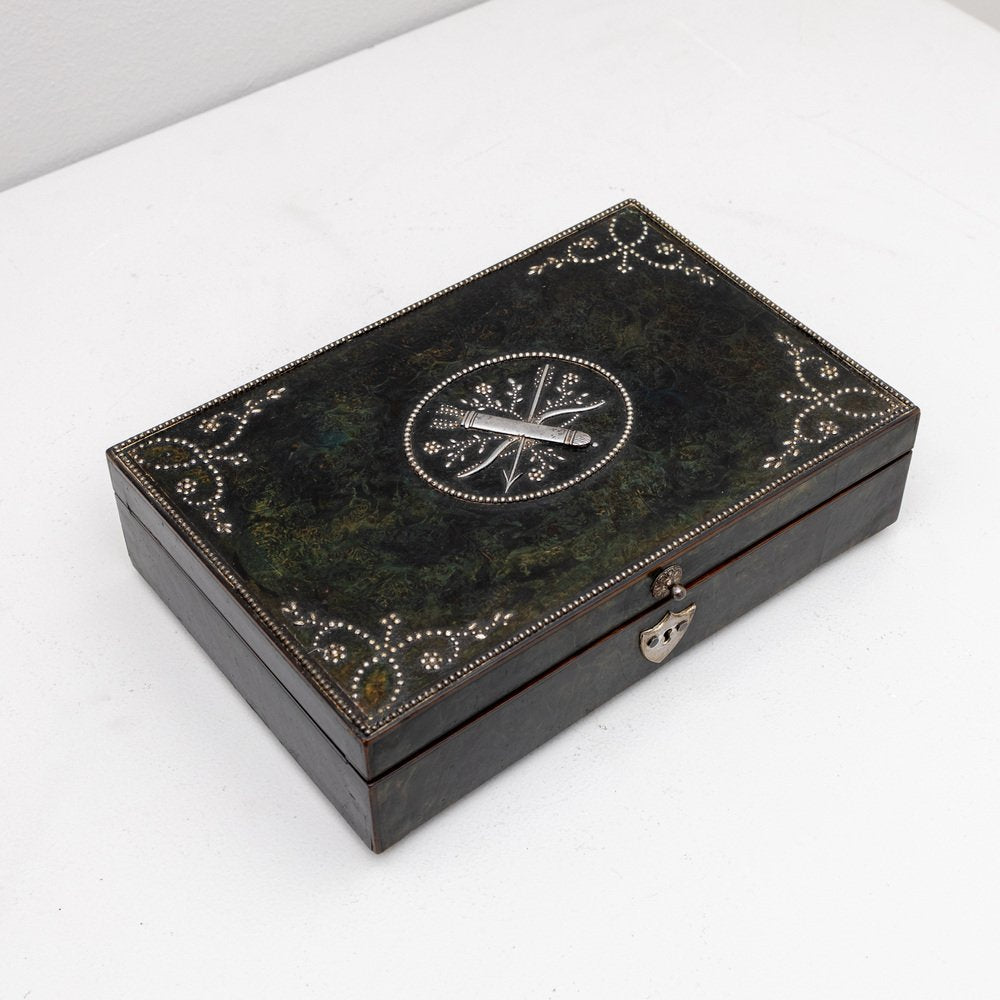 Sewing Box with Steel-Cut Decoration, 19th Century