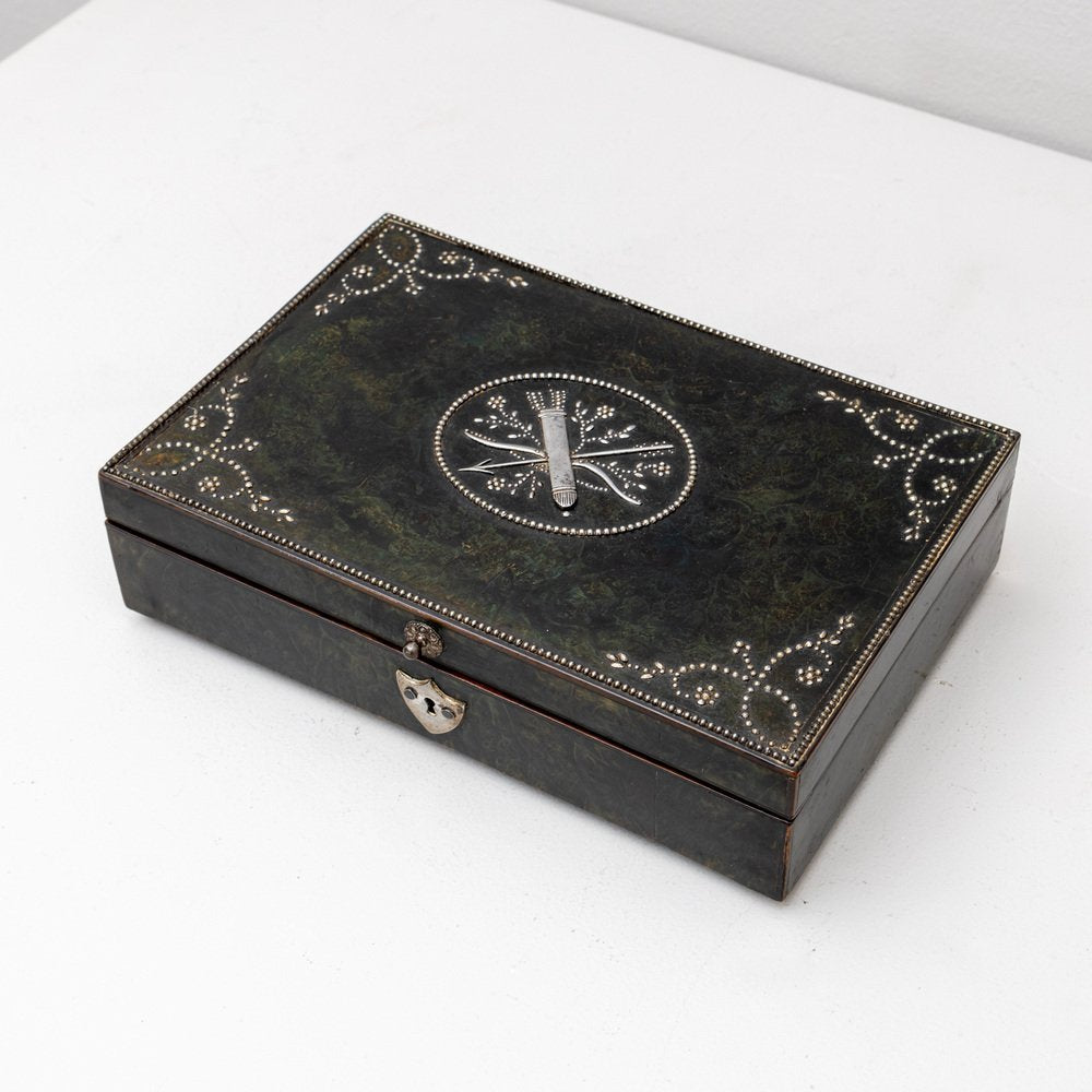 Sewing Box with Steel-Cut Decoration, 19th Century