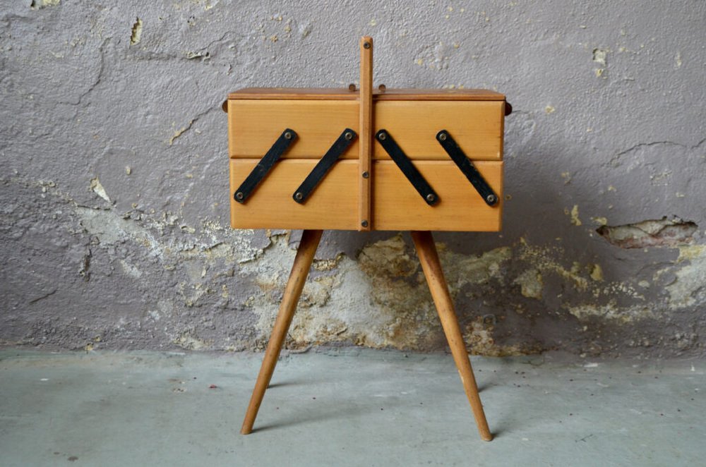 Sewing Cabinet with Compass Feet, 1950s