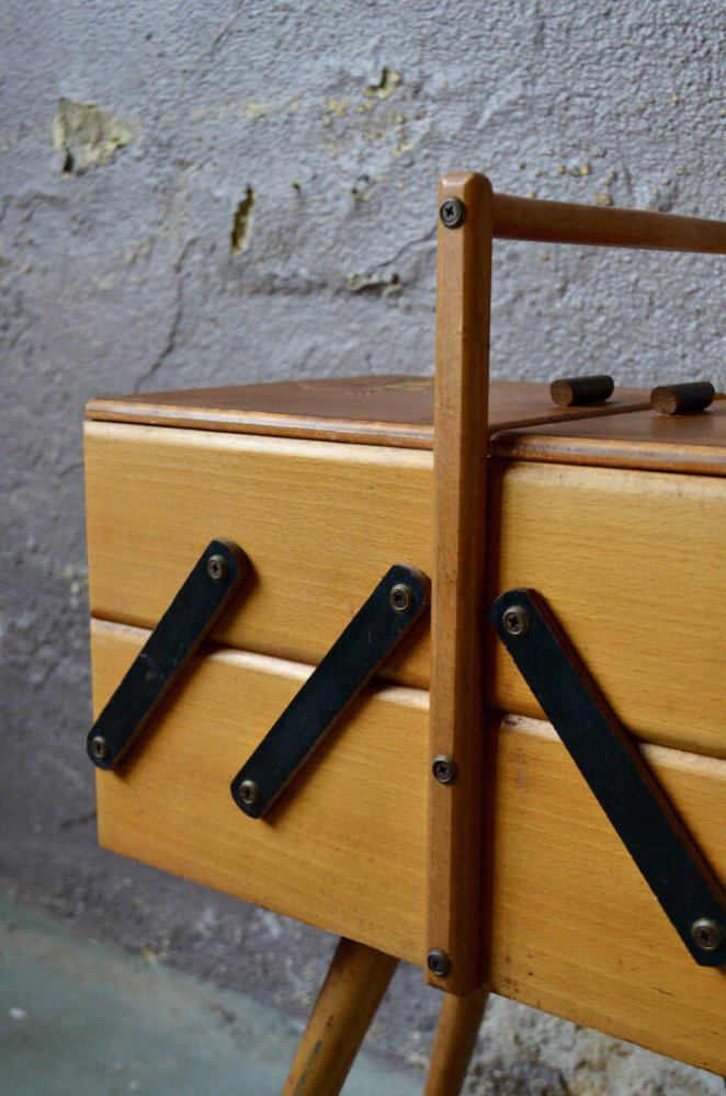 Sewing Cabinet with Compass Feet, 1950s