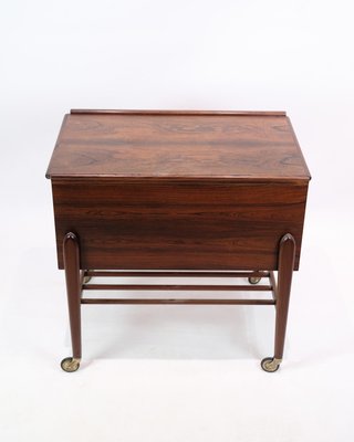 Sewing Table with Wheels & Built-in Drawers in Rosewood, 1960s-UY-2027290