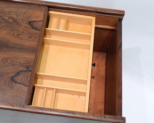 Sewing Table with Wheels & Built-in Drawers in Rosewood, 1960s-UY-2027290