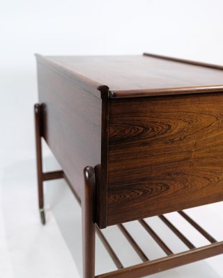 Sewing Table with Wheels & Built-in Drawers in Rosewood, 1960s-UY-2027290