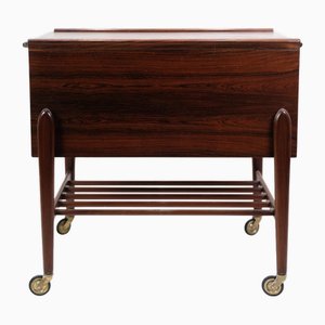 Sewing Table with Wheels & Built-in Drawers in Rosewood, 1960s-UY-2027290