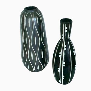 Sgraffito Vases, 1960s, Set of 2-QDP-984501