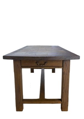 Shaker Style Farmhouse Table with Stone Tiled Top, France, Mid-20th Century-RIU-1263665