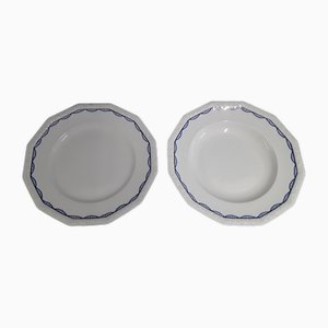 Shallow and Deep Serving Bowls Maria Series with Blue Decoration by Rosenthal, 1930s, Set of 2-HOI-1724087