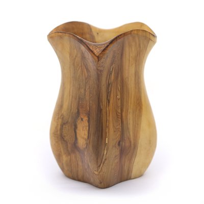 Shaped Wooden Jug Vase in the Style of Alexandre Noll, 1960s-EZ-1311869