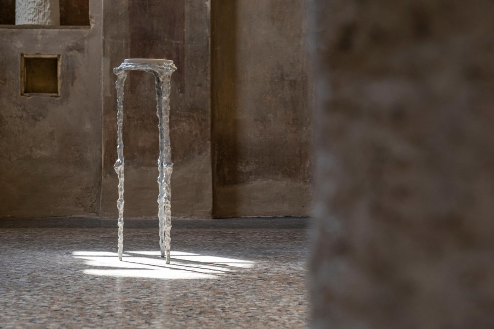 She's Lost Control Pedestal Table by William Guillon