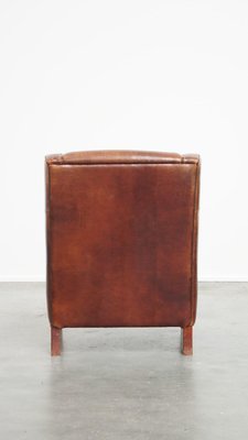 Sheep Leather Armchair with Dark Brown Piping-HPP-2023266