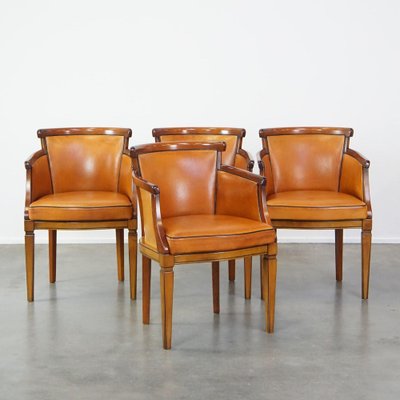 Sheep Leather Dining Room Chairs, Set of 4-HPP-2036602