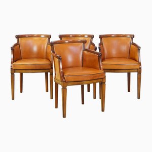 Sheep Leather Dining Room Chairs, Set of 4-HPP-2036602