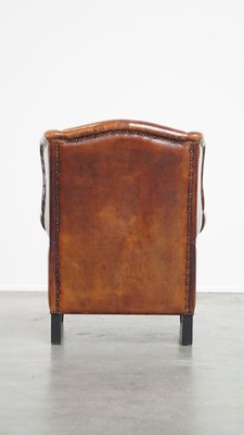 Sheep Leather Wingback Chair-HPP-2024326