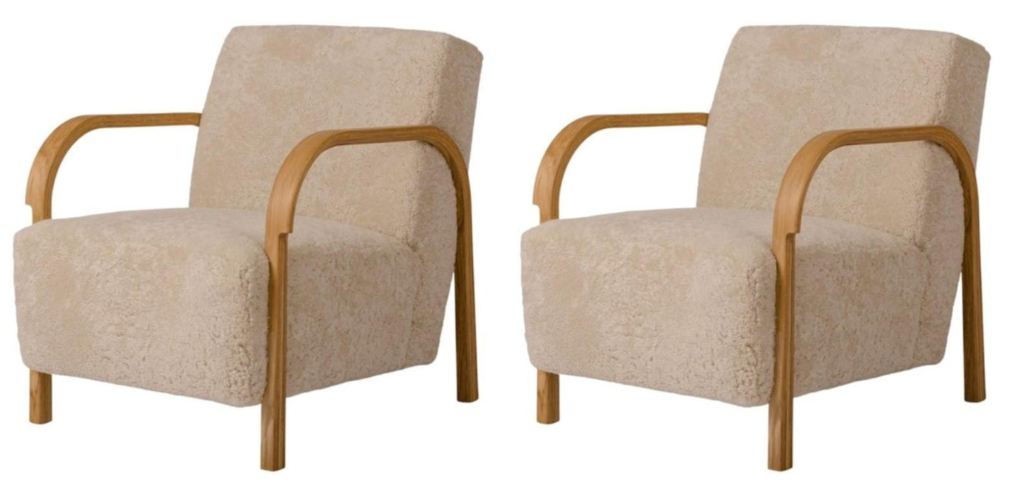 Sheepskin Arch Lounge Chairs by Mazo Design, Set of 2