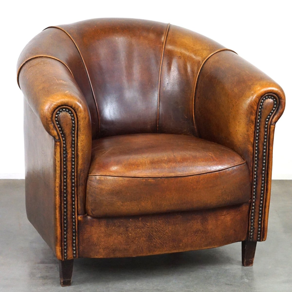 Sheepskin Leather Club Armchair