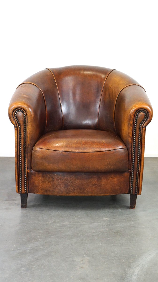 Sheepskin Leather Club Armchair