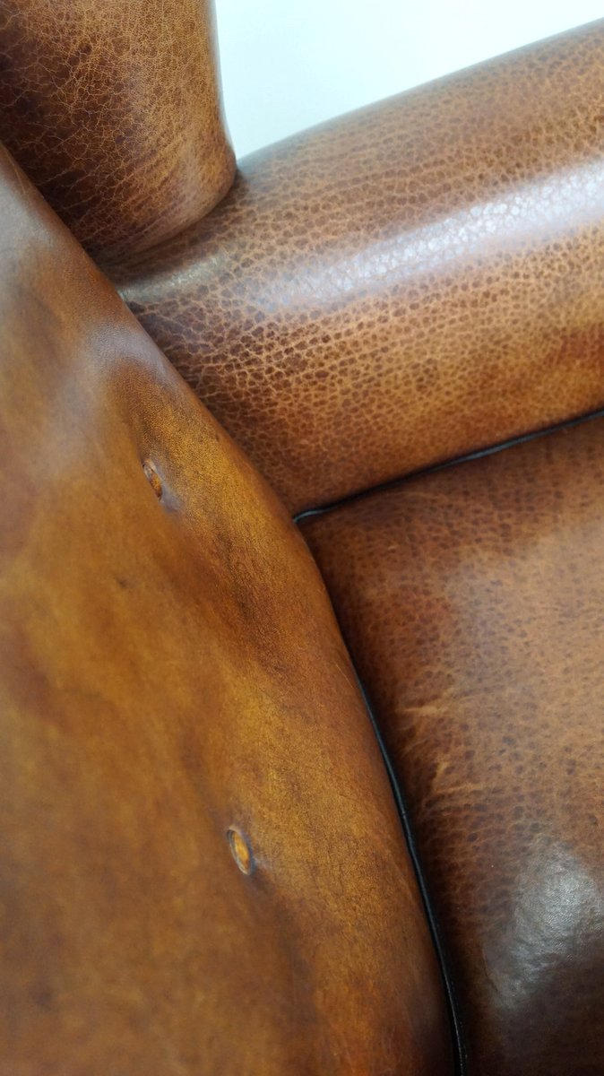 Sheepskin Leather Wingback Armchair