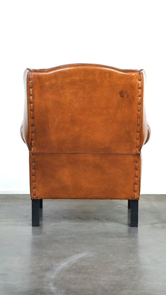 Sheepskin Leather Wingback Armchair